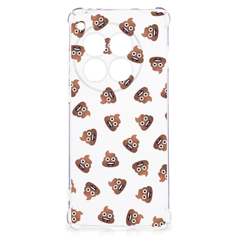 Doorzichtige Silicone Hoesje voor OnePlus 12 Poep Emojis B2C Telecom