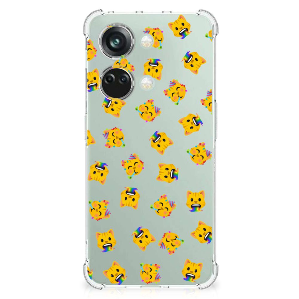 Doorzichtige Silicone Hoesje voor OnePlus Nord 3 Katten Emojis B2C Telecom