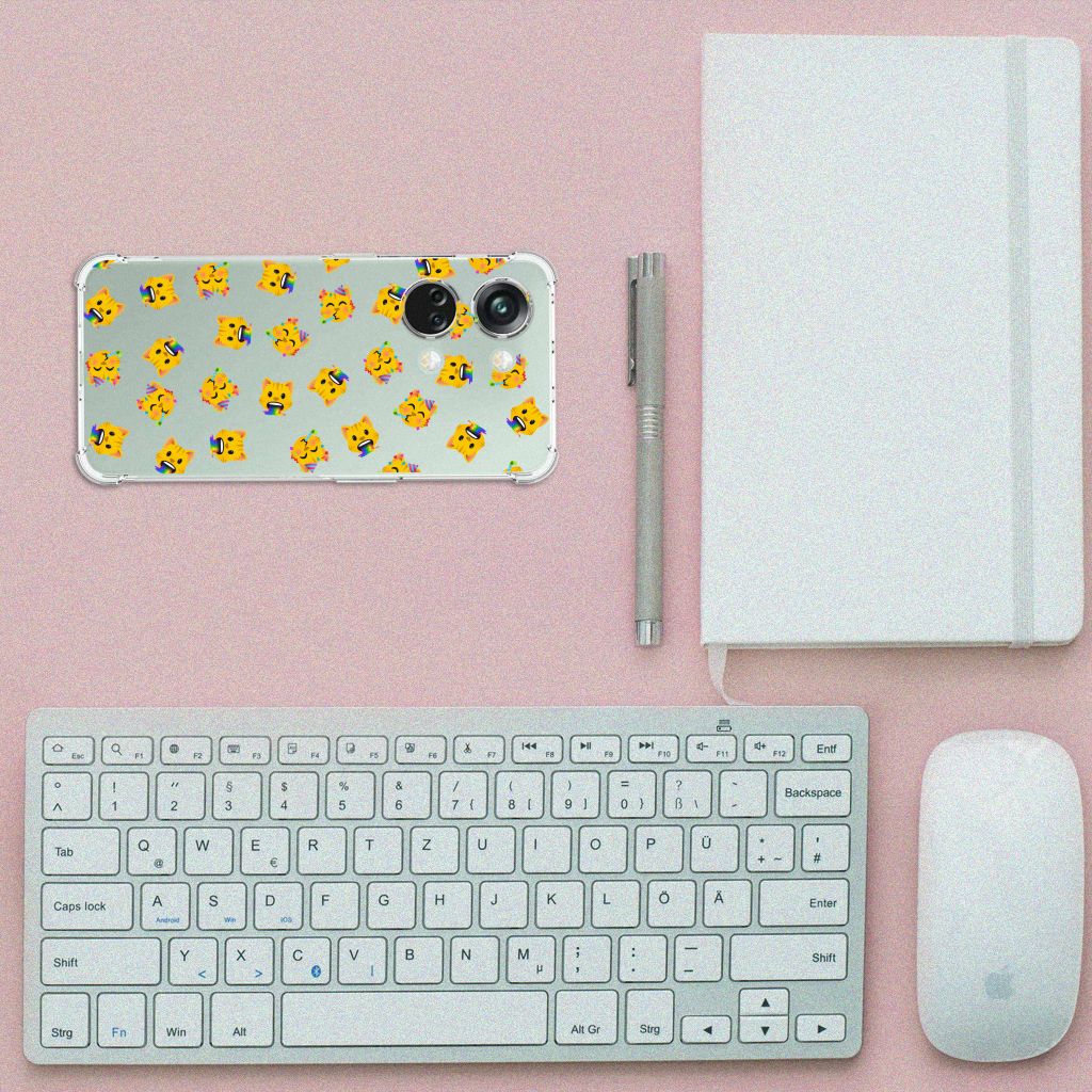 Doorzichtige Silicone Hoesje voor OnePlus Nord 3 Katten Emojis B2C Telecom