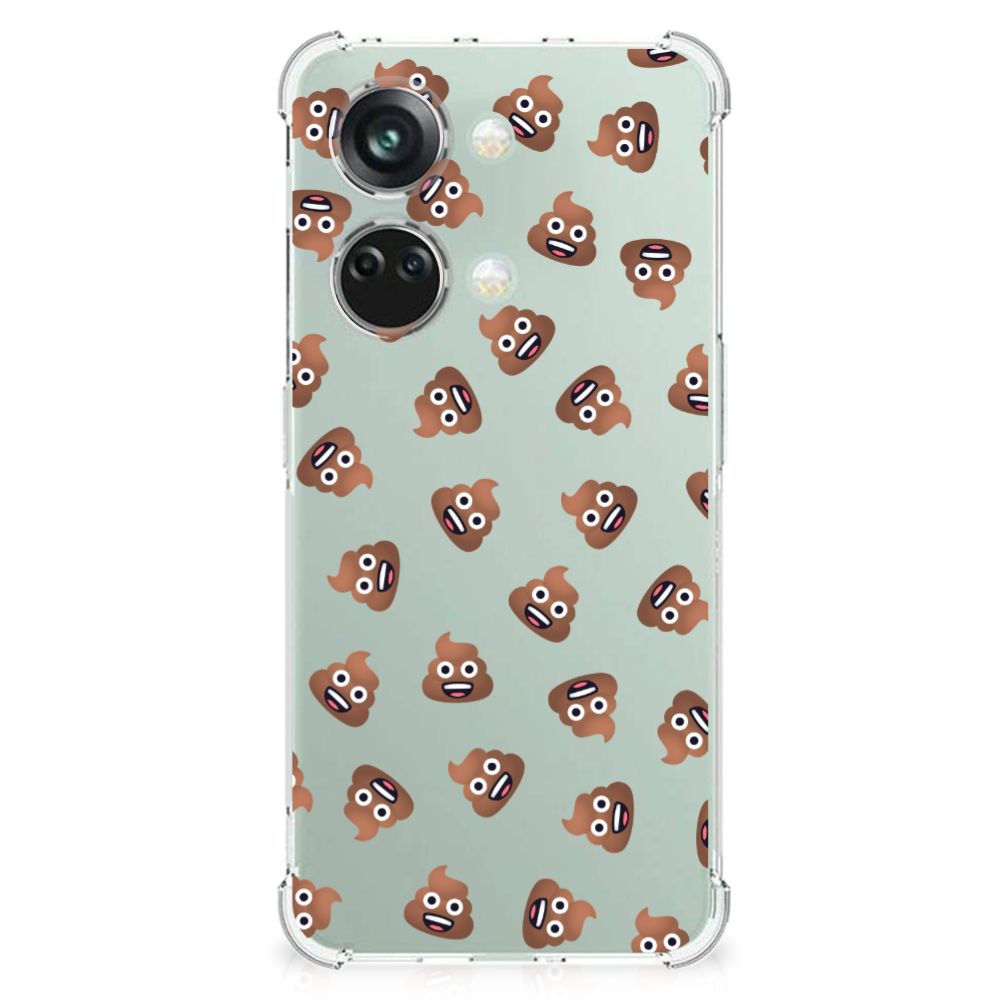 Doorzichtige Silicone Hoesje voor OnePlus Nord 3 Poep Emojis B2C Telecom