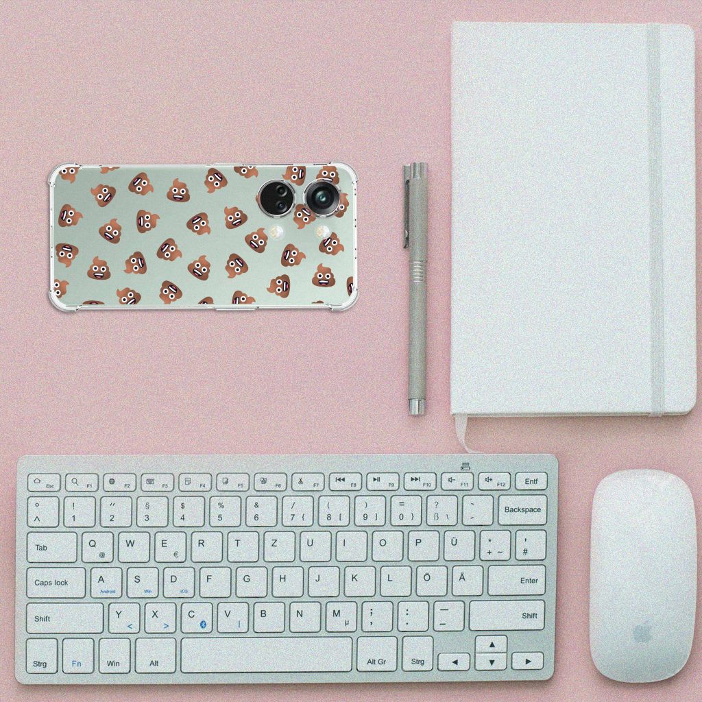 Doorzichtige Silicone Hoesje voor OnePlus Nord 3 Poep Emojis B2C Telecom