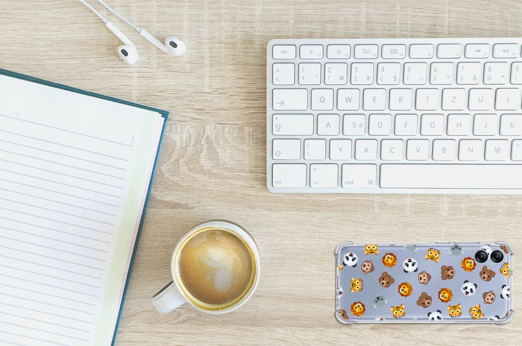 Doorzichtige Silicone Hoesje voor Samsung Galaxy A04e Dieren Emojis B2C Telecom