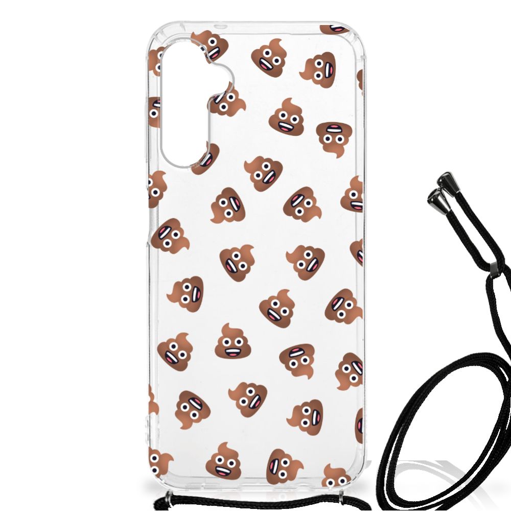 Doorzichtige Silicone Hoesje voor Samsung Galaxy A14 5G Poep Emojis met leuke poep emoji print.