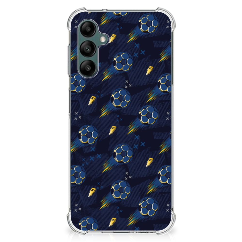 Doorzichtige Silicone Hoesje voor Samsung Galaxy A14 5G/4G Voetbal met kleurrijk voetbaldessin