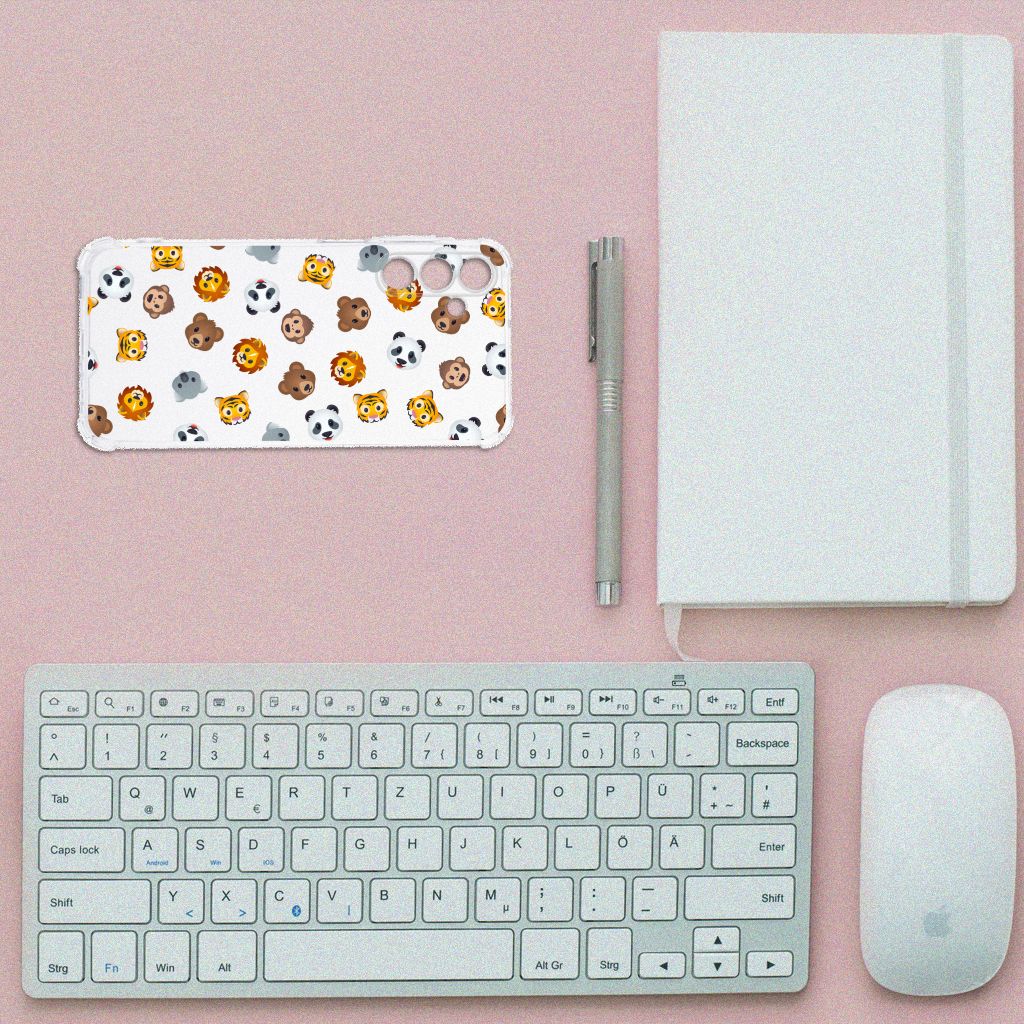 Doorzichtige Silicone Hoesje voor Samsung Galaxy A15 Dieren Emojis B2C Telecom