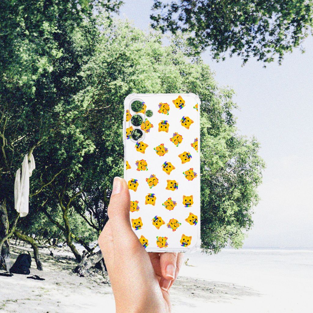 Doorzichtige Silicone Hoesje voor Samsung Galaxy A15 Katten Emojis B2C Telecom