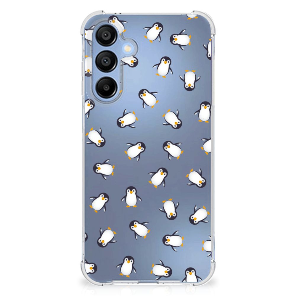 Samsung Galaxy A16 Doorzichtige Silicone Hoesje Pinguïn achterzijde
