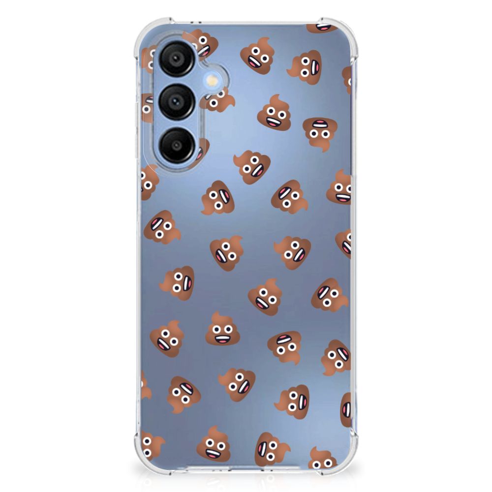 Samsung Galaxy A16 Doorzichtige Silicone Hoesje Poep Emojis achteraanzicht