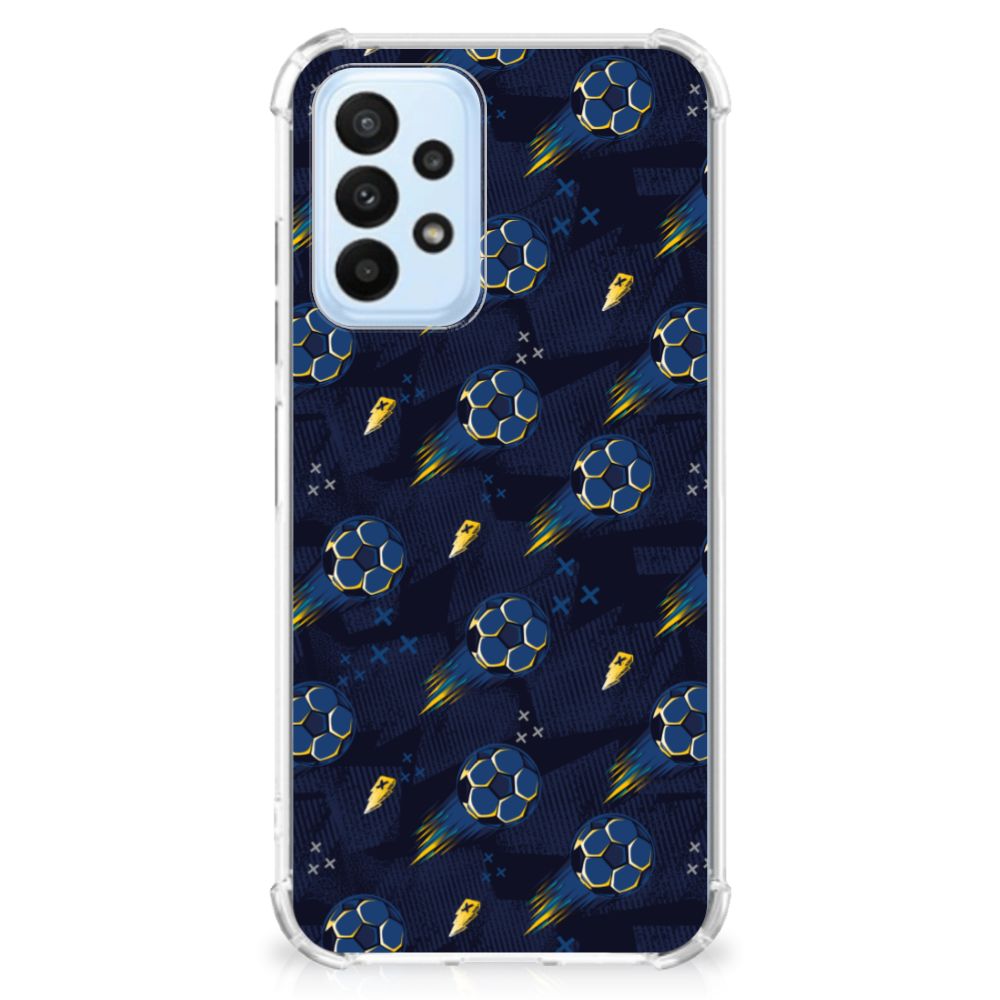 Samsung Galaxy A23 Doorzichtige Silicone Hoesje Voetbal achteraanzicht