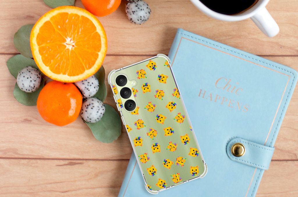 Doorzichtige Silicone Hoesje voor Samsung Galaxy A35 Katten Emojis B2C Telecom