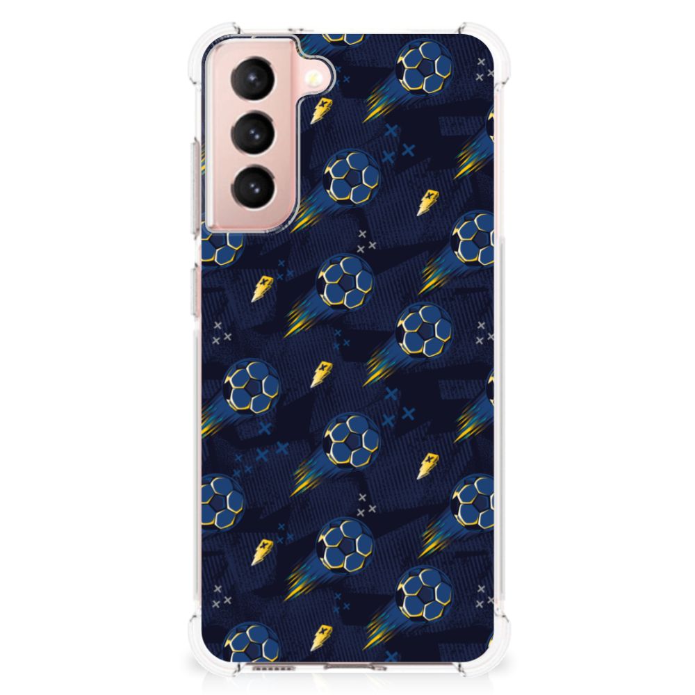 Samsung Galaxy S21 FE Doorzichtige Silicone Hoesje Voetbal aanzicht