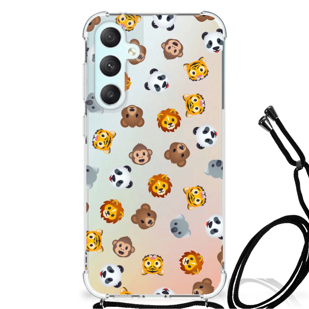 Doorzichtige silicone hoesjes dieren emojis voor Samsung Galaxy S23 FE met kleurrijke dieren motieven.