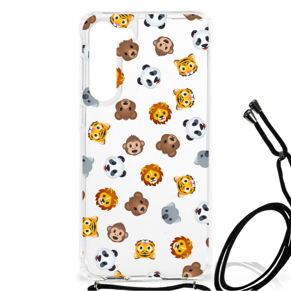 Samsung Galaxy S23 Plus Doorzichtige Silicone Hoesje voor Samsung Galaxy S23 Plus Dieren Emojis aanzicht