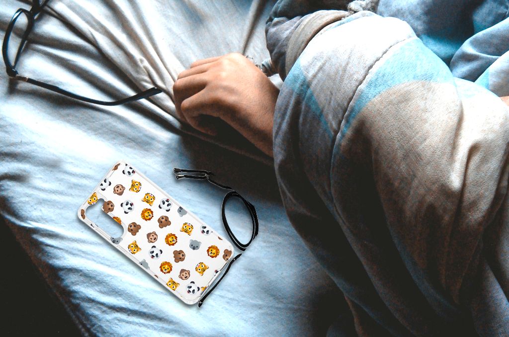 Samsung Galaxy S23 Plus Doorzichtige Silicone Hoesje voor Samsung Galaxy S23 Plus Dieren Emojis design bovenaanzicht