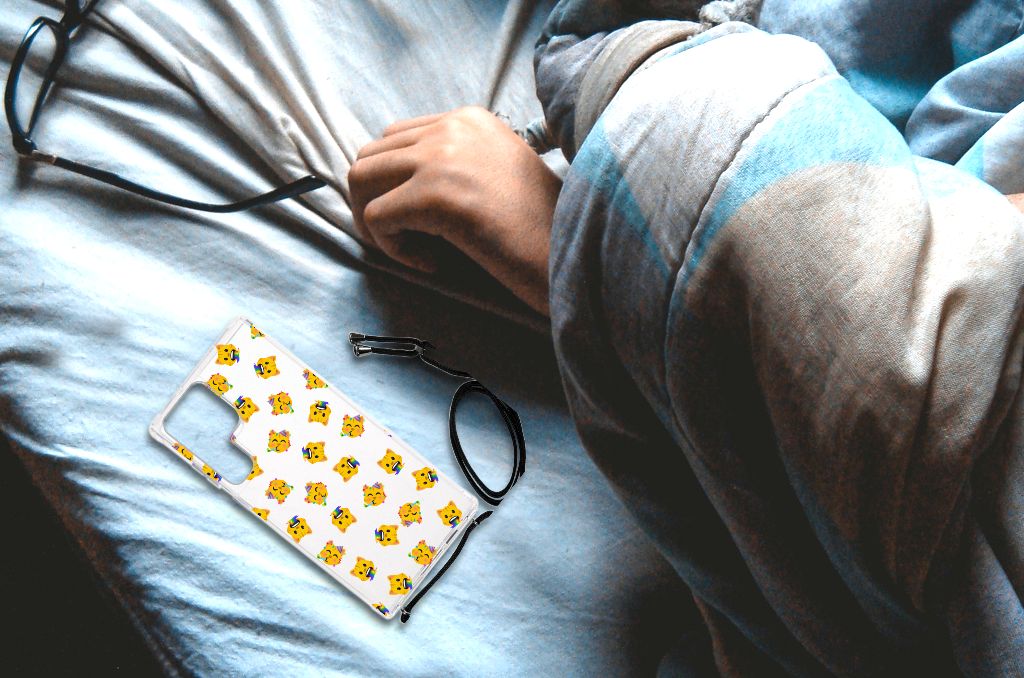 Doorzichtige Silicone Hoesje voor Samsung Galaxy S23 Ultra Katten Emojis B2C Telecom