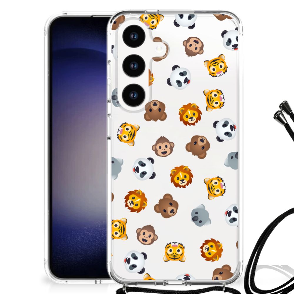 Doorzichtige Silicone Hoesje voor Samsung Galaxy S24 Dieren Emojis B2C Telecom
