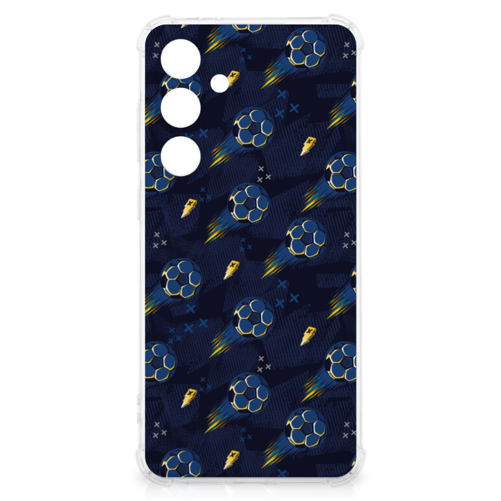 Samsung Galaxy S24 FE Doorzichtige Silicone Hoesje Voetbal achteraanzicht