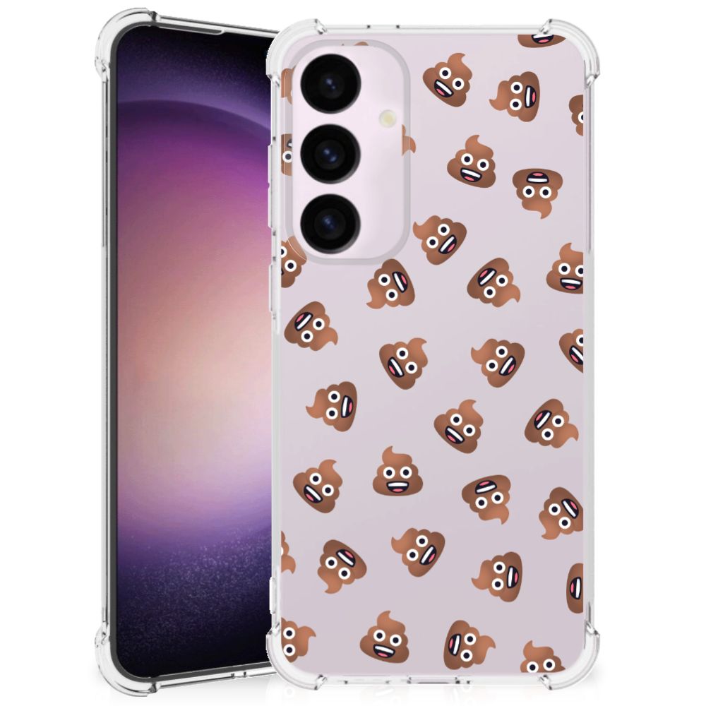 Doorzichtige Silicone Hoesje voor Samsung Galaxy S24 Plus Poep Emojis B2C Telecom