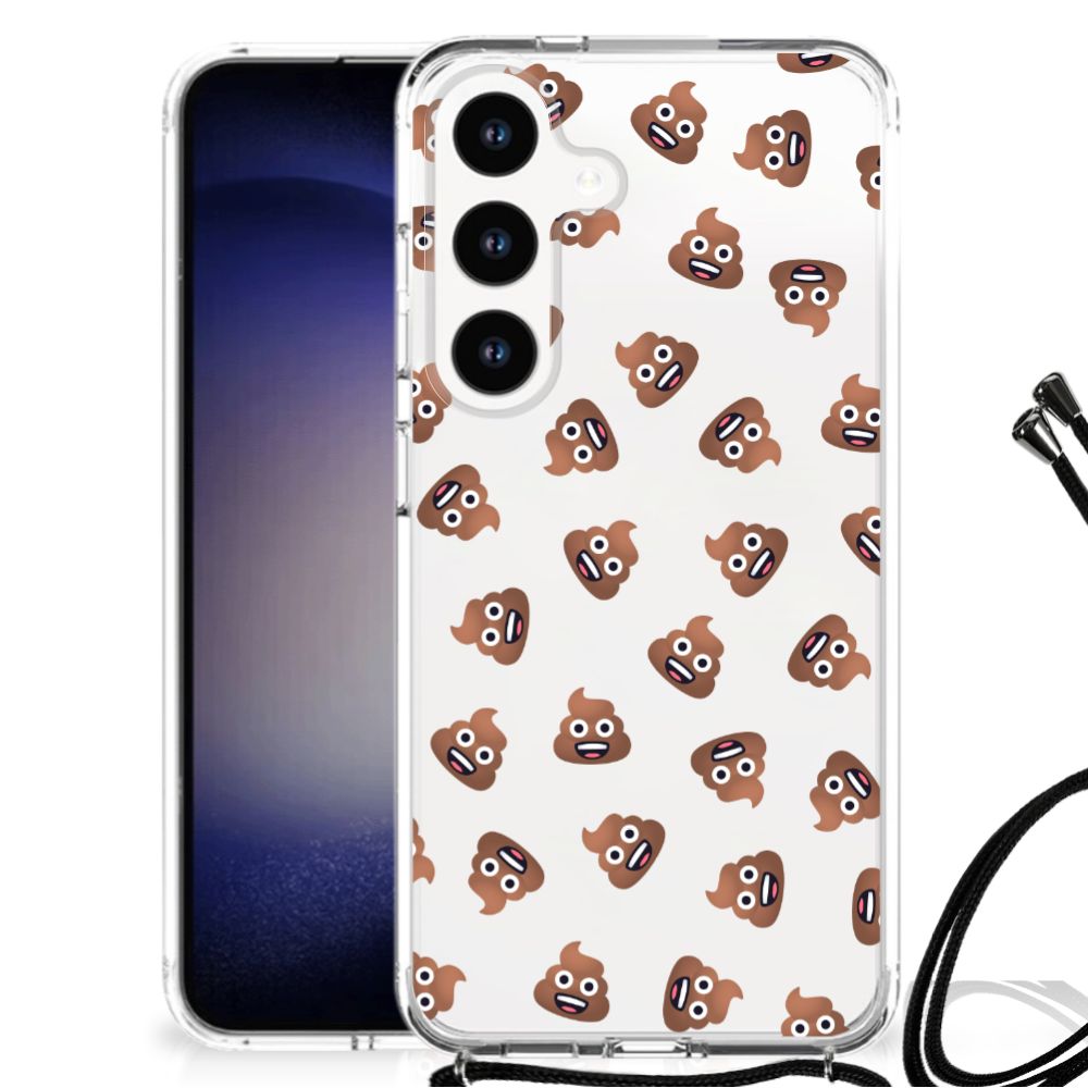 Doorzichtige Silicone Hoesje voor Samsung Galaxy S24 Poep Emojis B2C Telecom