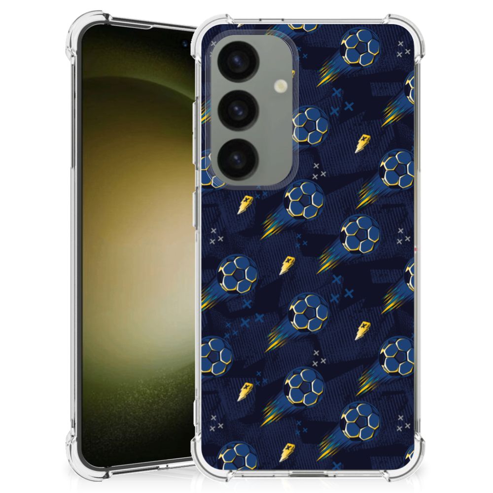 Samsung Galaxy S24 Doorzichtige Silicone Hoesje Voetbal aanzicht