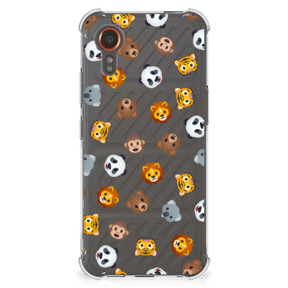 Doorzichtige Silicone Hoesje voor Samsung Galaxy Xcover 7 Dieren Emojis B2C Telecom