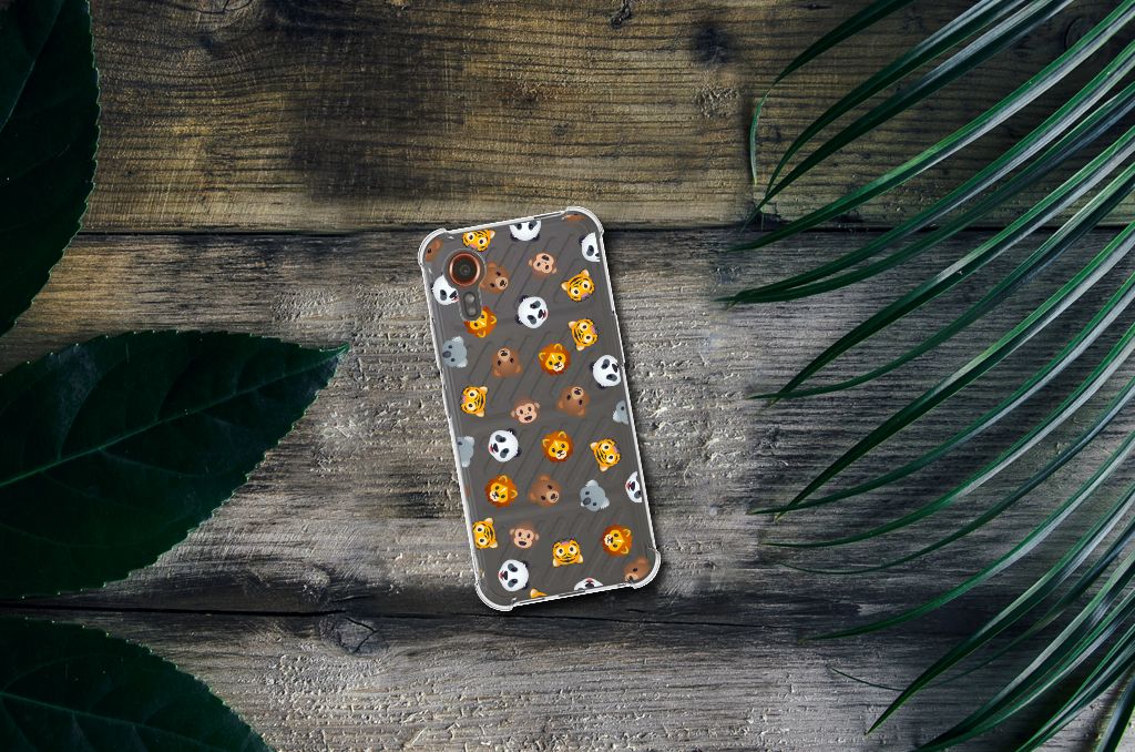 Doorzichtige Silicone Hoesje voor Samsung Galaxy Xcover 7 Dieren Emojis B2C Telecom