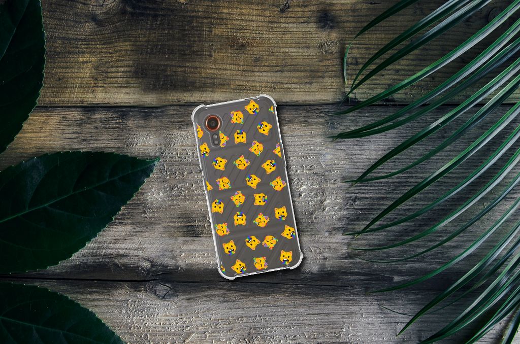 Doorzichtige Silicone Hoesje voor Samsung Galaxy Xcover 7 Katten Emojis B2C Telecom