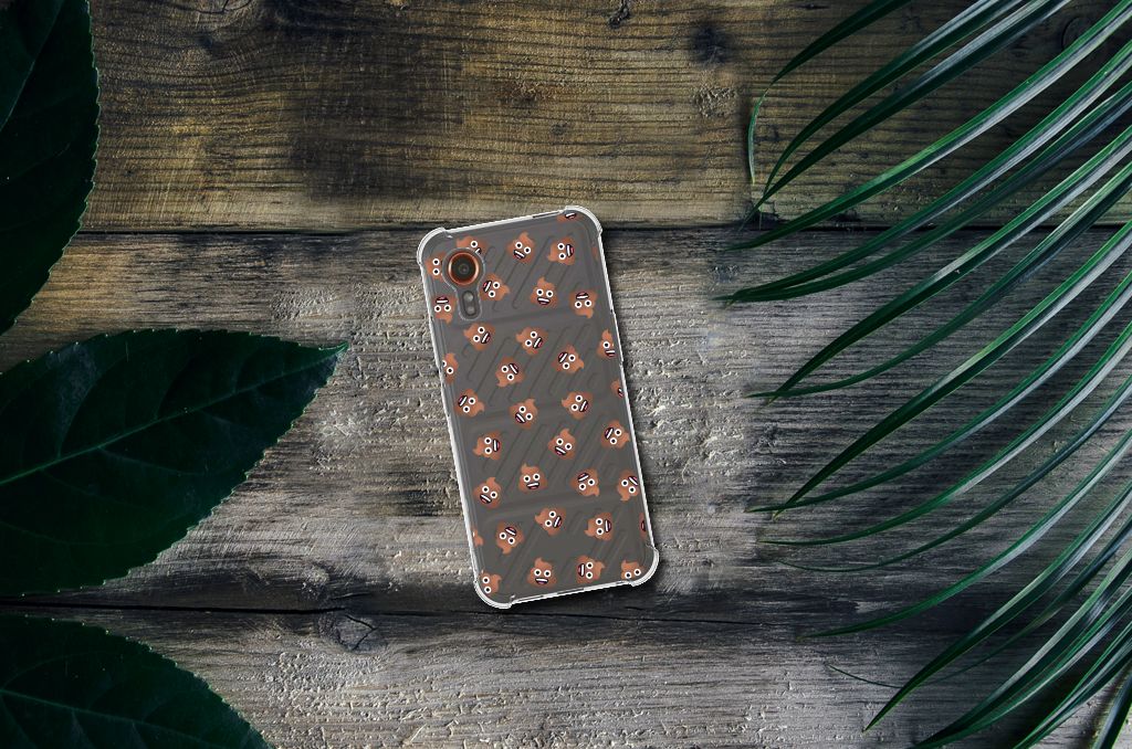 Doorzichtige Silicone Hoesje voor Samsung Galaxy Xcover 7 Poep Emojis B2C Telecom