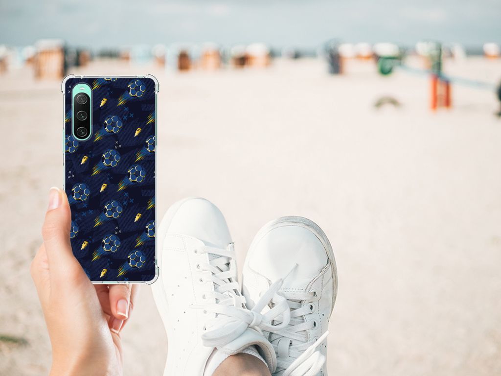 Doorzichtige Silicone Hoesje voor Sony Xperia 10 V Voetbal B2C Telecom