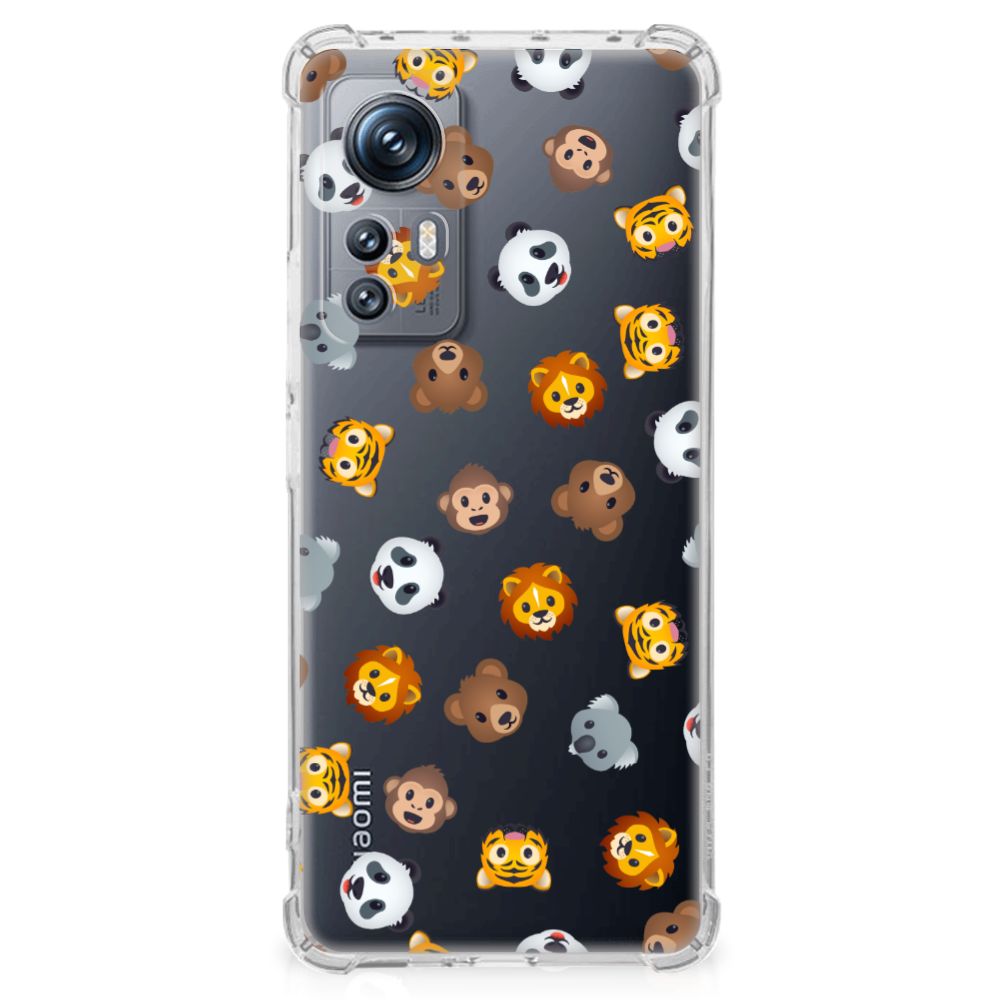 Xiaomi 12 Doorzichtige Silicone Hoesje Dieren Emojis achterkant