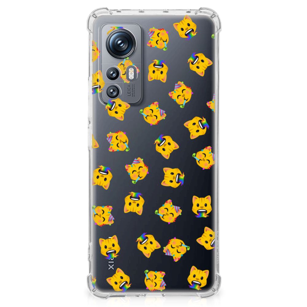 Doorzichtige Silicone Hoesje voor Xiaomi 12 | 12x Katten Emojis B2C Telecom