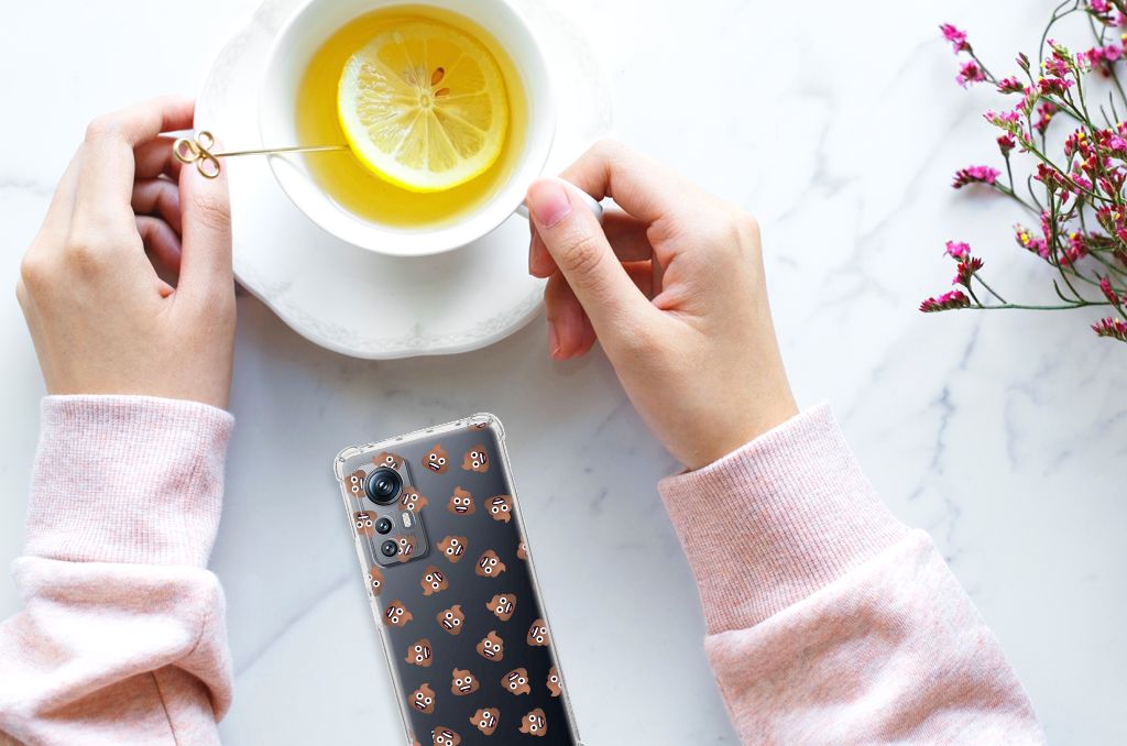 Doorzichtige Silicone Hoesje voor Xiaomi 12 | 12x Poep Emojis B2C Telecom