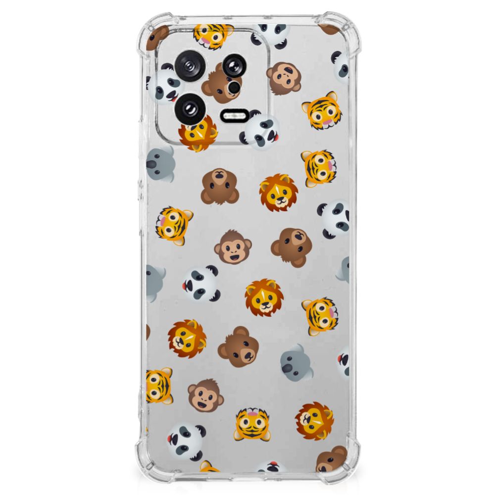 Xiaomi 13 Doorzichtige Silicone Hoesje Dieren Emojis achterkant
