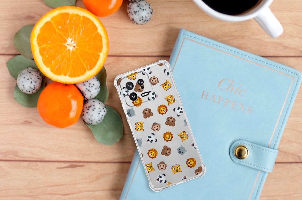 Xiaomi 13 Doorzichtige Silicone Hoesje voor Xiaomi 13 Dieren Emojis aanzicht