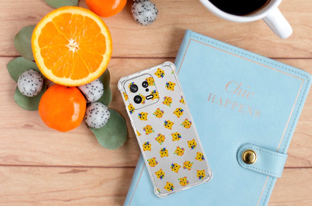 Doorzichtige Silicone Hoesje voor Xiaomi 13 Katten Emojis B2C Telecom