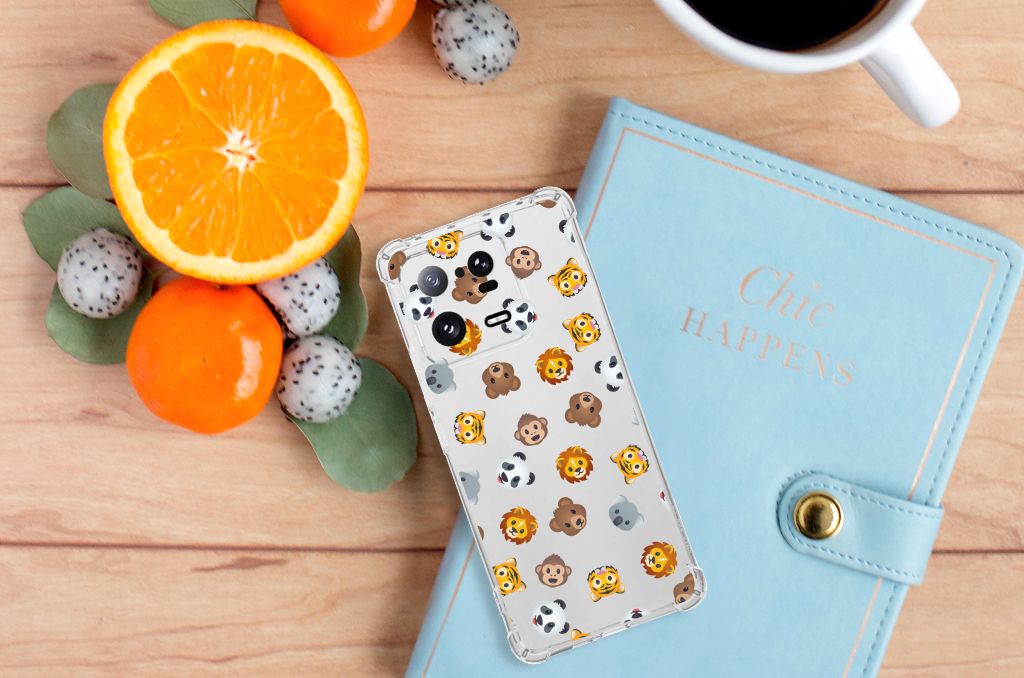 Doorzichtige Silicone Hoesje voor Xiaomi 13 Pro Dieren Emojis B2C Telecom