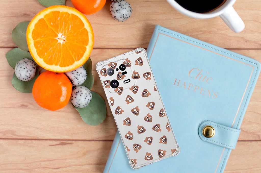 Doorzichtige Silicone Hoesje voor Xiaomi 13 Pro Poep Emojis B2C Telecom