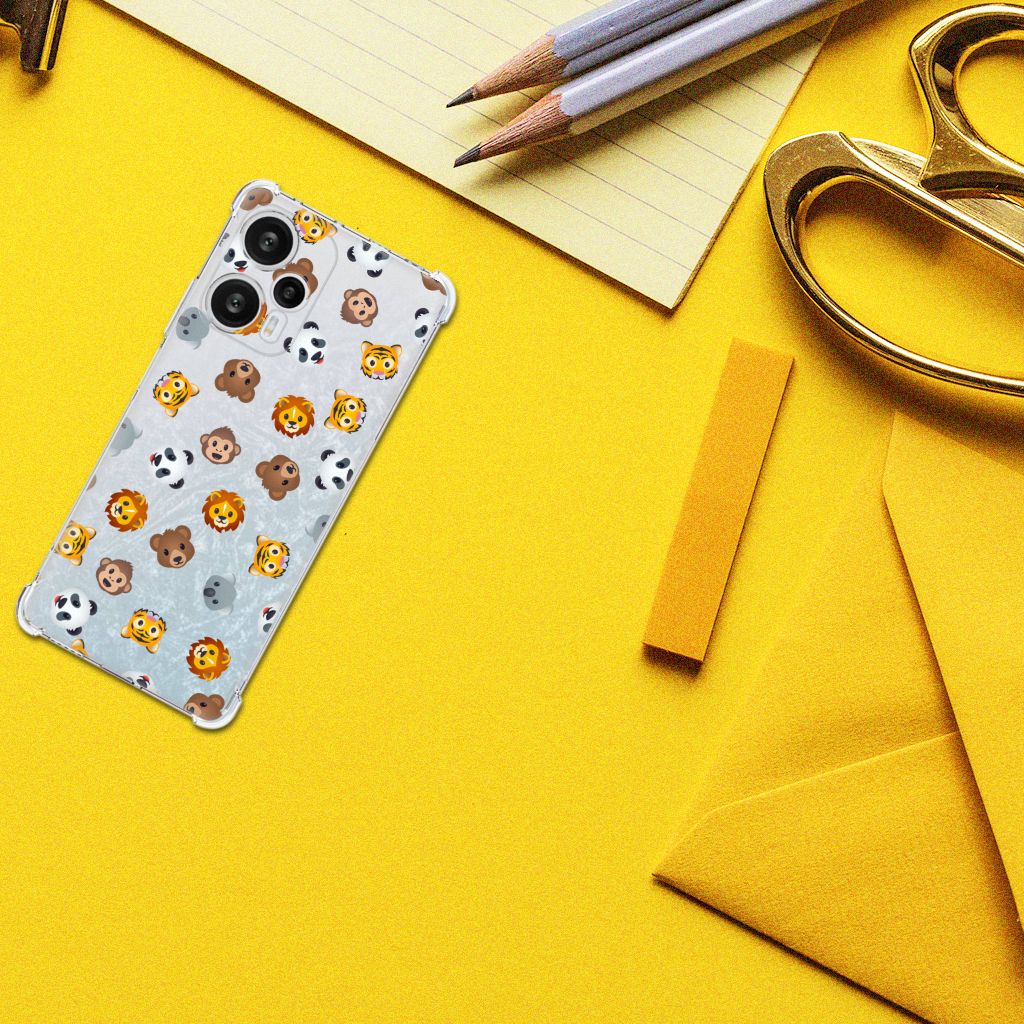 Doorzichtige Silicone Hoesje voor Xiaomi Poco F5 Dieren Emojis B2C Telecom