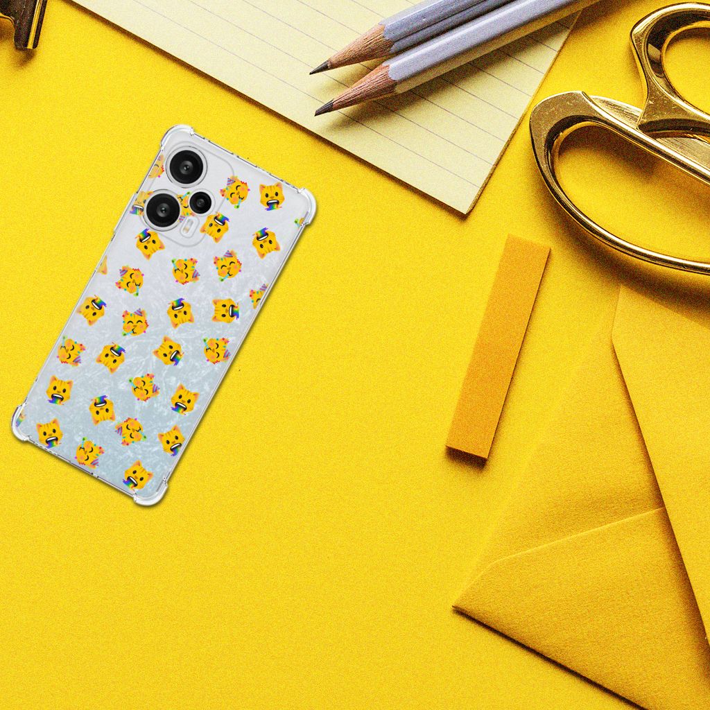 Doorzichtige Silicone Hoesje voor Xiaomi Poco F5 Katten Emojis B2C Telecom