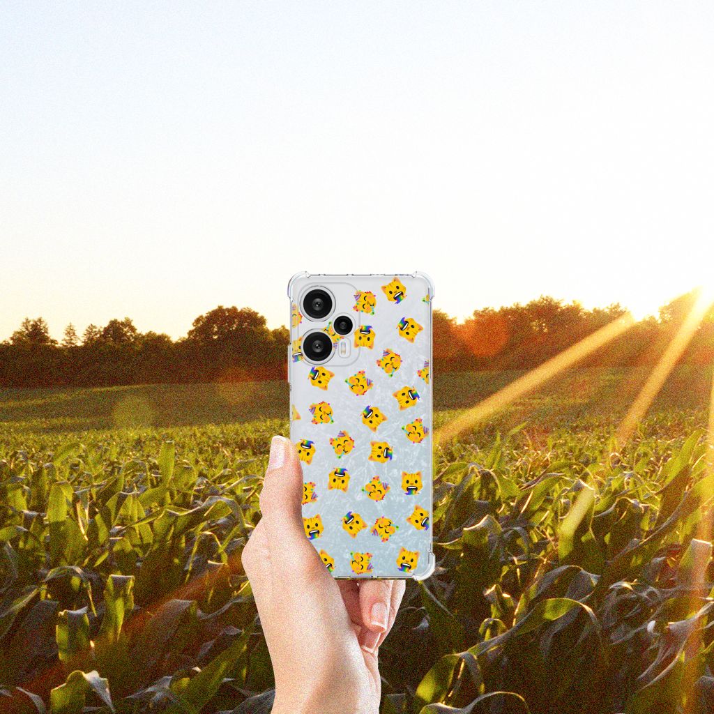 Doorzichtige Silicone Hoesje voor Xiaomi Poco F5 Katten Emojis B2C Telecom