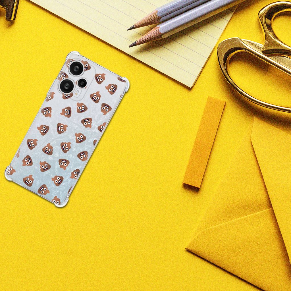 Doorzichtige Silicone Hoesje voor Xiaomi Poco F5 Poep Emojis B2C Telecom