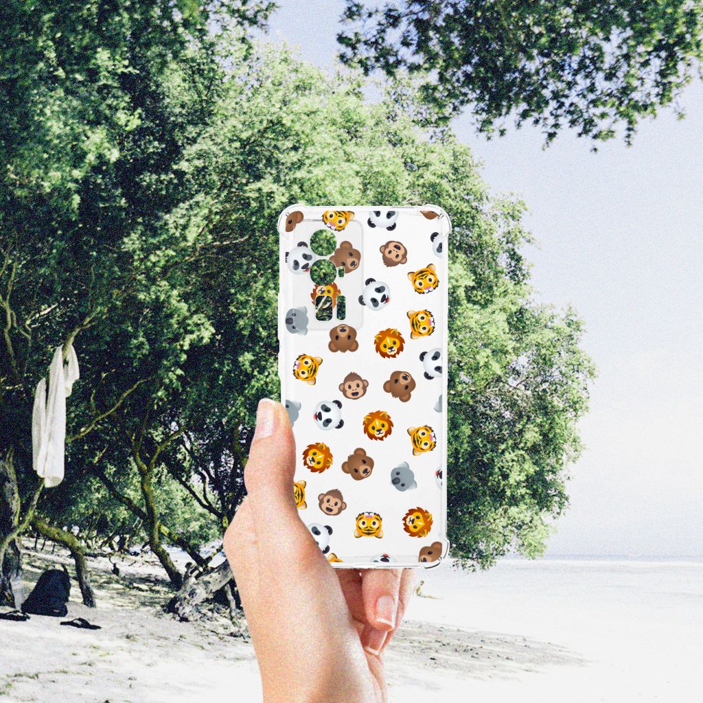Doorzichtige Silicone Hoesje voor Xiaomi Poco F5 Pro Dieren Emojis B2C Telecom