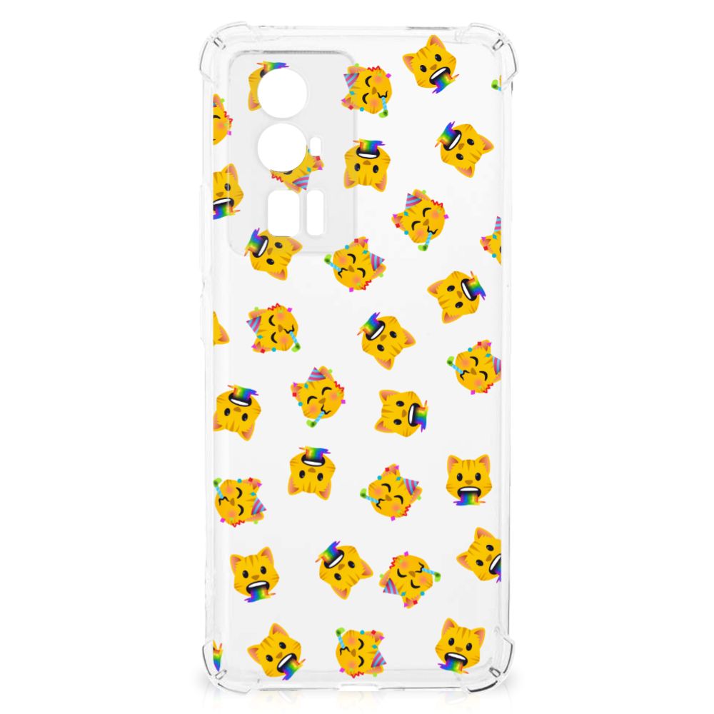 Doorzichtige Silicone Hoesje voor Xiaomi Poco F5 Pro Katten Emojis B2C Telecom
