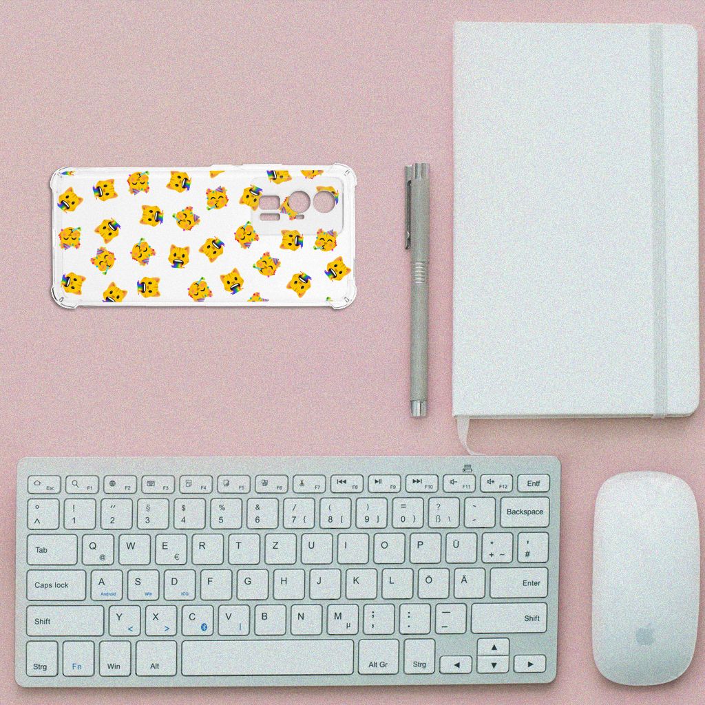 Doorzichtige Silicone Hoesje voor Xiaomi Poco F5 Pro Katten Emojis B2C Telecom