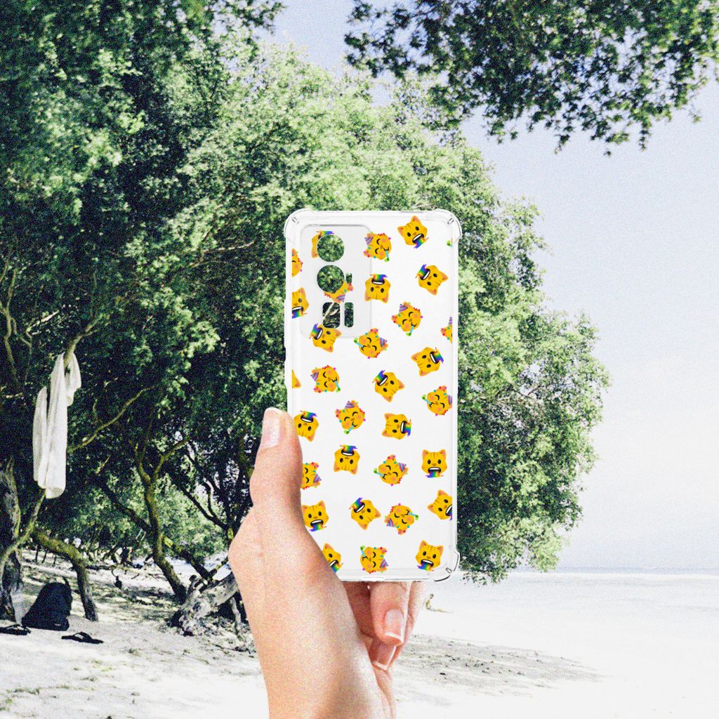 Doorzichtige Silicone Hoesje voor Xiaomi Poco F5 Pro Katten Emojis B2C Telecom