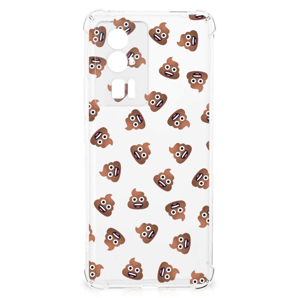 Doorzichtige Silicone Hoesje voor Xiaomi Poco F5 Pro Poep Emojis B2C Telecom