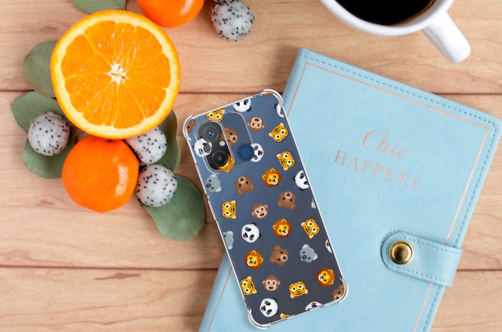 Doorzichtige Silicone Hoesje voor Xiaomi Redmi 12C Dieren Emojis B2C Telecom