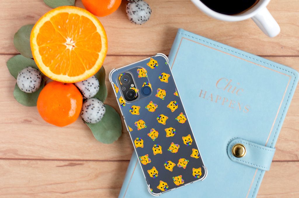 Doorzichtige Silicone Hoesje voor Xiaomi Redmi 12C Katten Emojis B2C Telecom