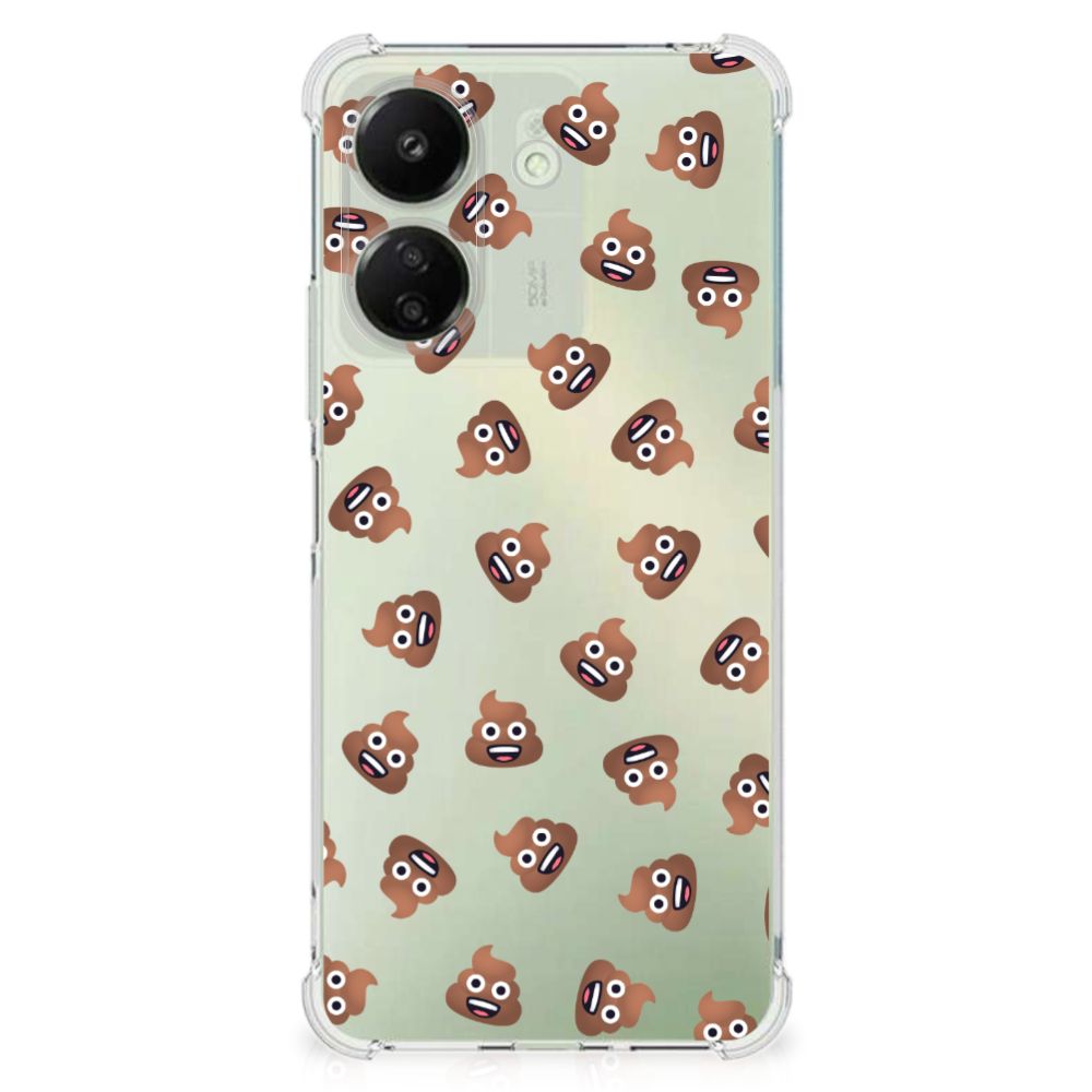Doorzichtige Silicone Hoesje voor Xiaomi Redmi 13C 4G Poep Emojis