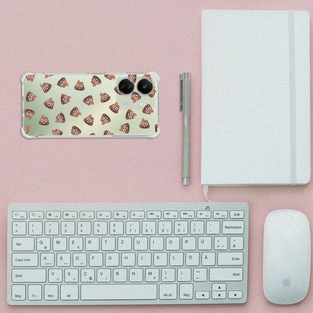 Doorzichtige Silicone Hoesje voor Xiaomi Redmi 13C 4G Poep Emojis